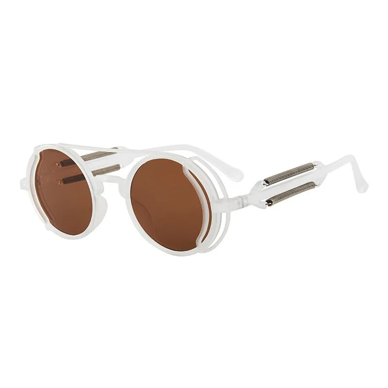 brown lens round sunglasses