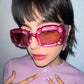Pink square sunglasses for women