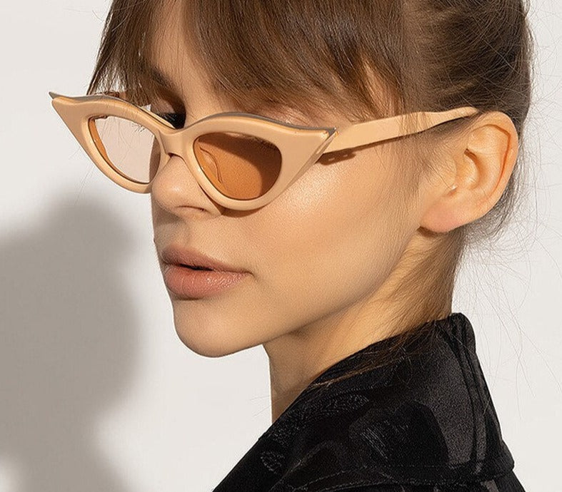 cream cat eye sunglasses women