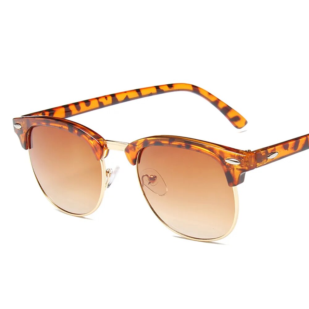 leopard print round sunglasses 
