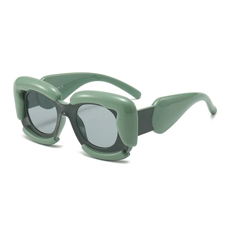 dark green square sunglasses