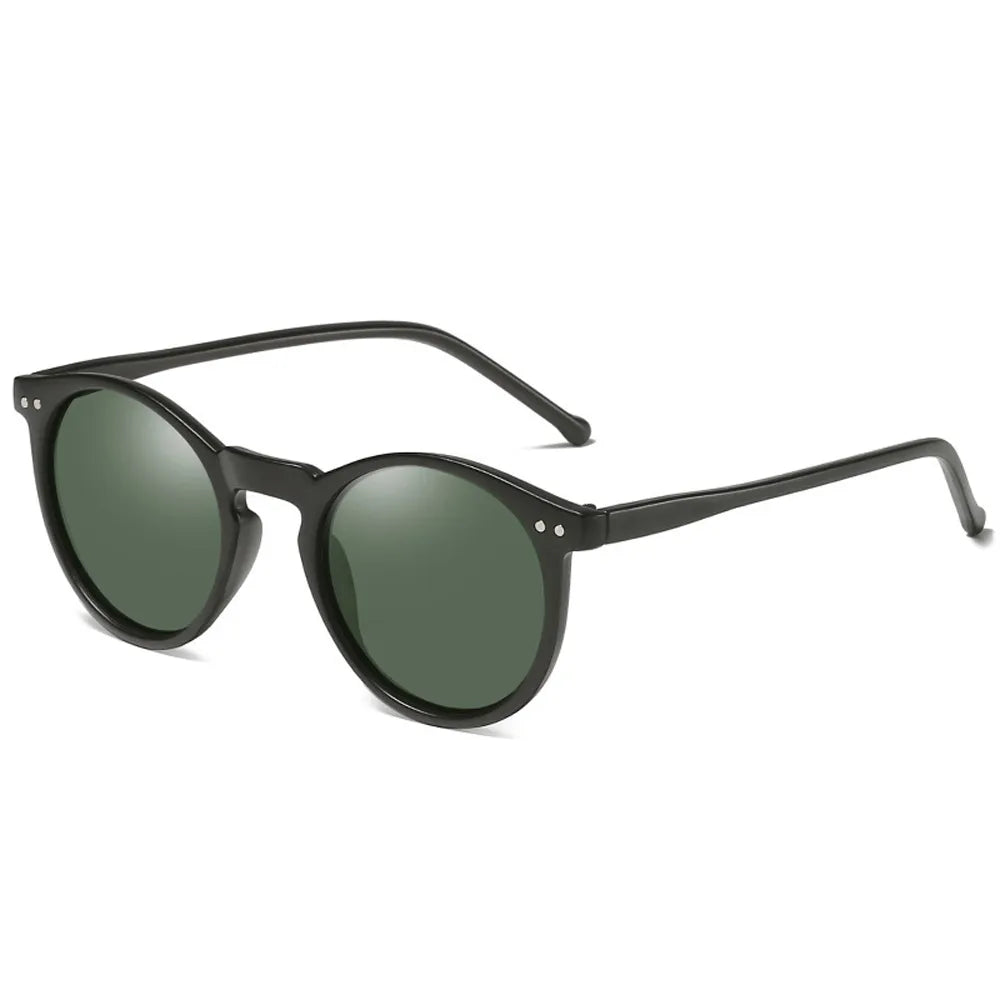 green lens round sunglasses 