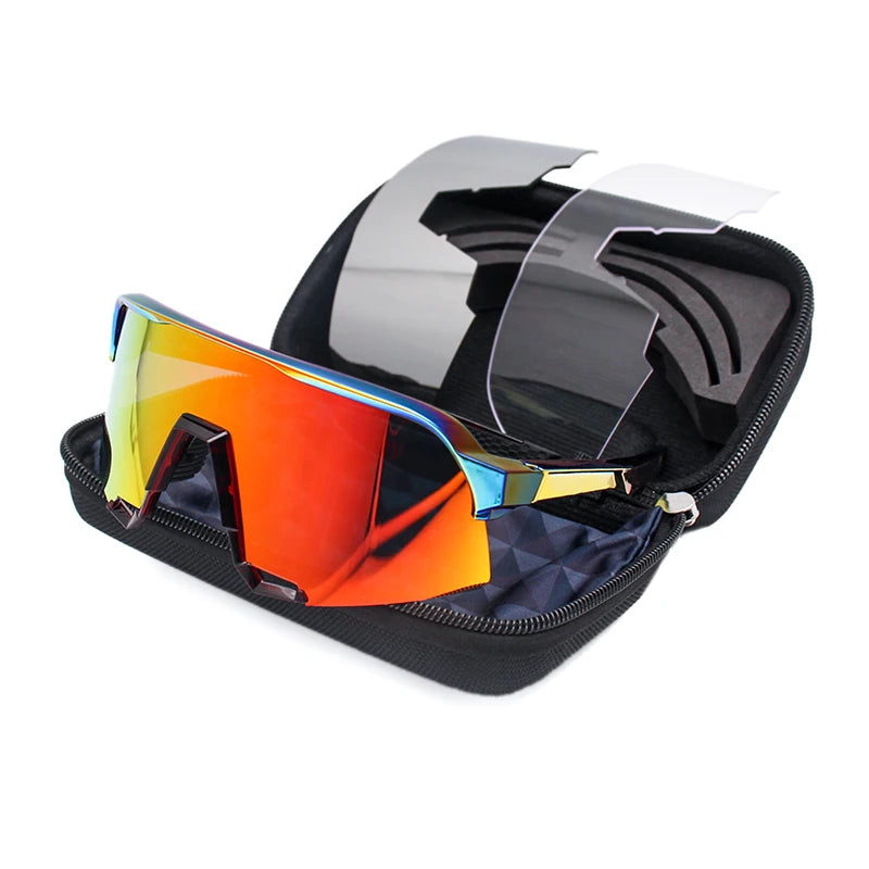 orange and chrome polarized sport sunglasses 