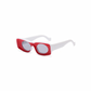 red and white square sunglasses