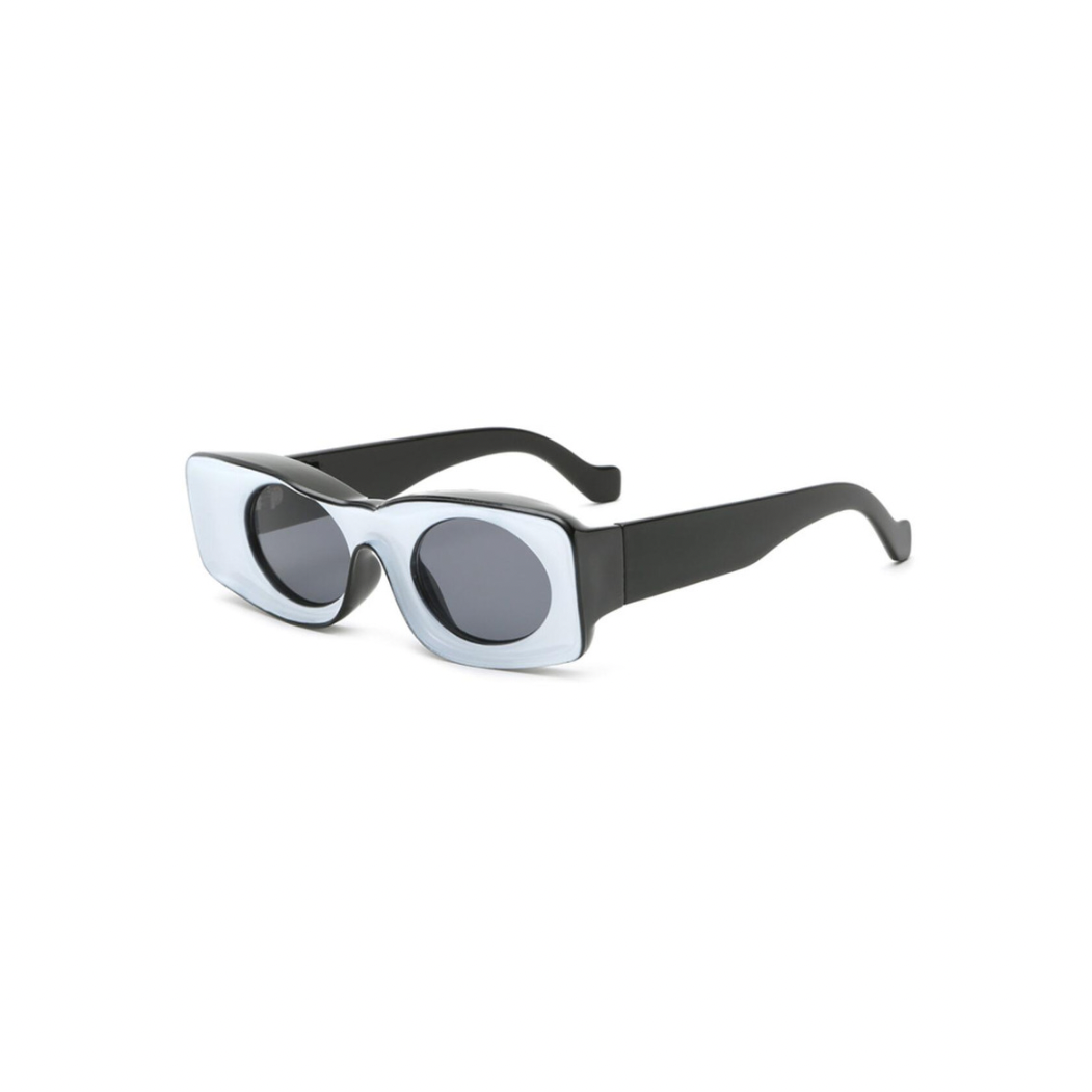 white and black square sunglasses