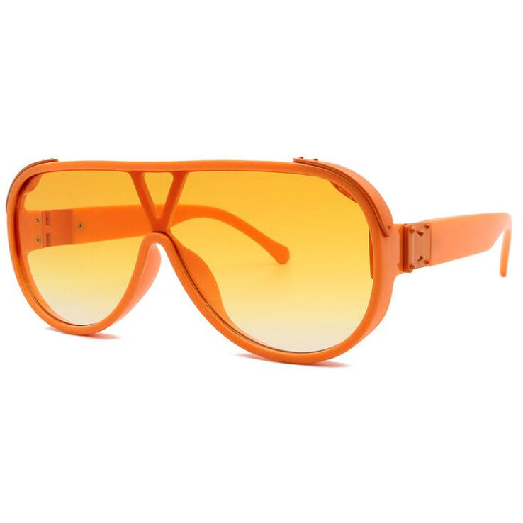 Shield your eyes in style with these vintage-inspired, oversized goggle sunglasses.