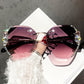 Rimless Crystallite Shield Sunglasses