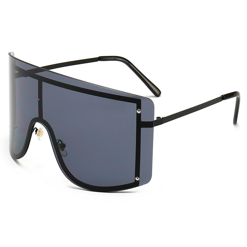 black rimless sunglasses