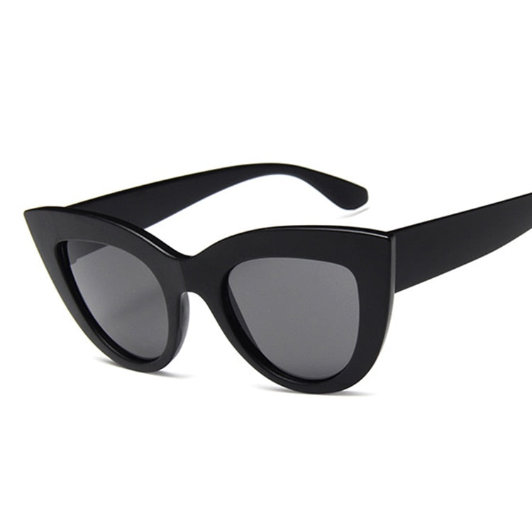 A pair of classic vintage cat-eye sunglasses in black
