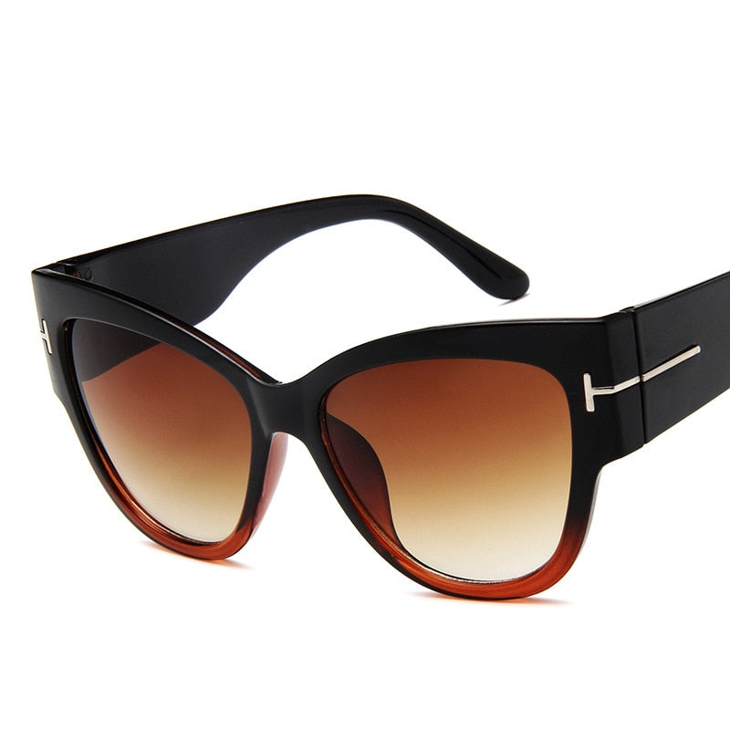 black and brown cat eye sunglasses