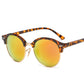 leopard print orange round sunglasses