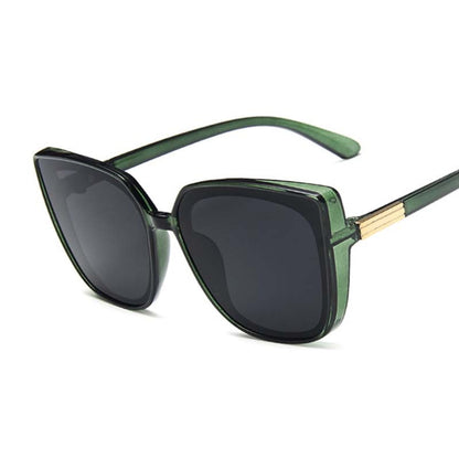 green and black square cat eye sunglasses