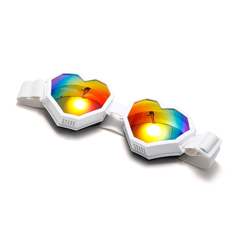 white heart rainbow polarized sunglasses
