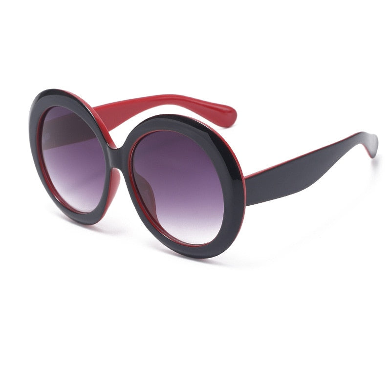 red and black round sunglasses