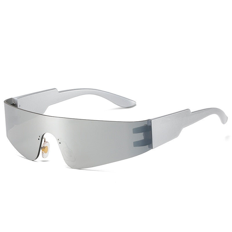 grey rimless sunglasses