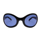blue lens round sunglasses