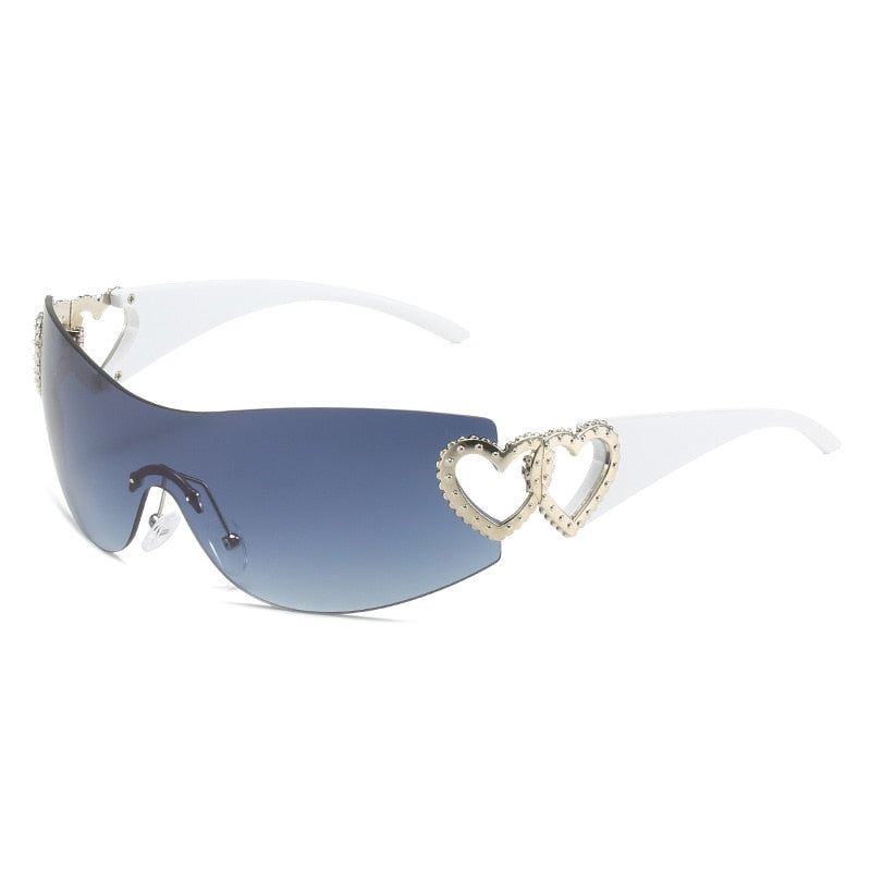 rimless heart sunglasses 