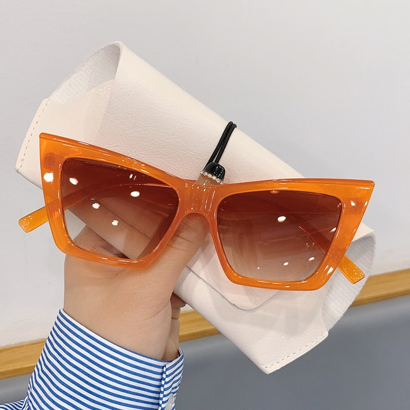 orange square cat eye sunglasses