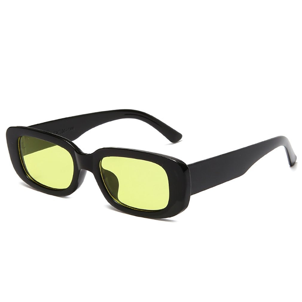 black and yellow square sunglasses
